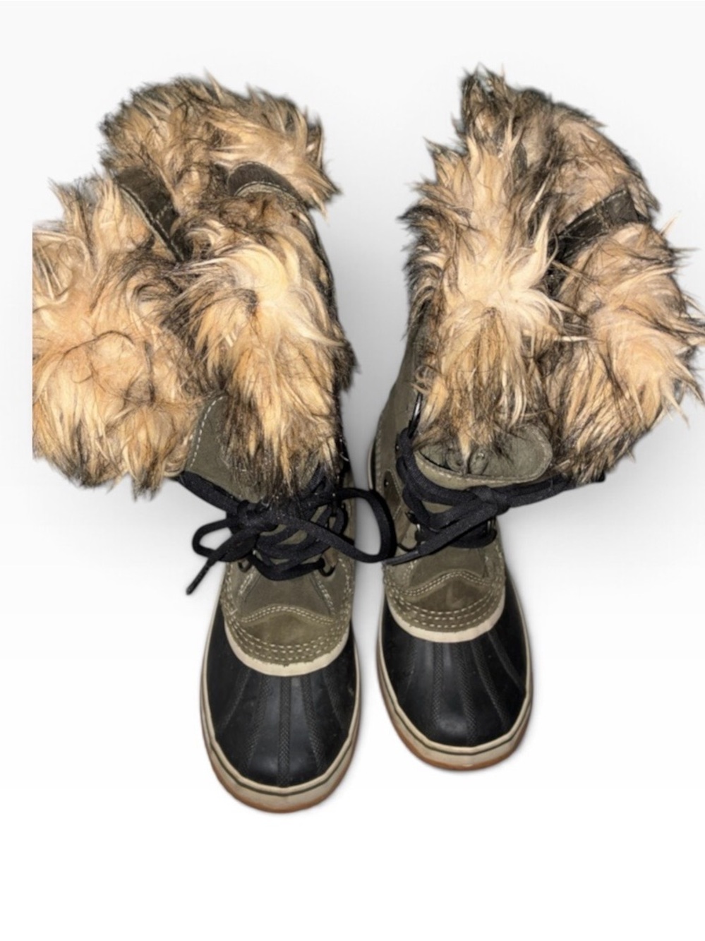 SOREL JOAN of ARCTIC Boots Green Suede/Rubber Snow Winter Sz 8 - Picture 2 of 13